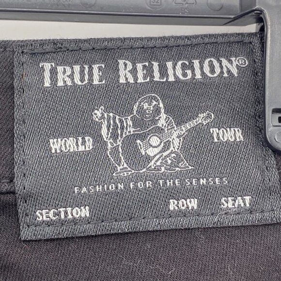 True Religion Jennie Curvy Mid Rise Skinny Distressed Black Jeans Women's Sz 28 - Picture 8 of 15